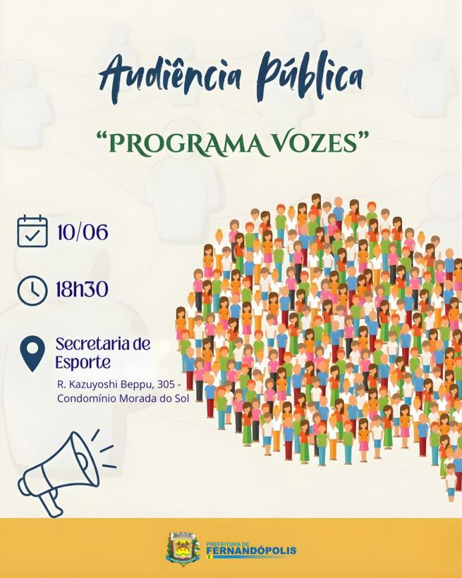 Prefeitura realiza nova audiência pública do programa Vozes nesta quarta-feira (10)
