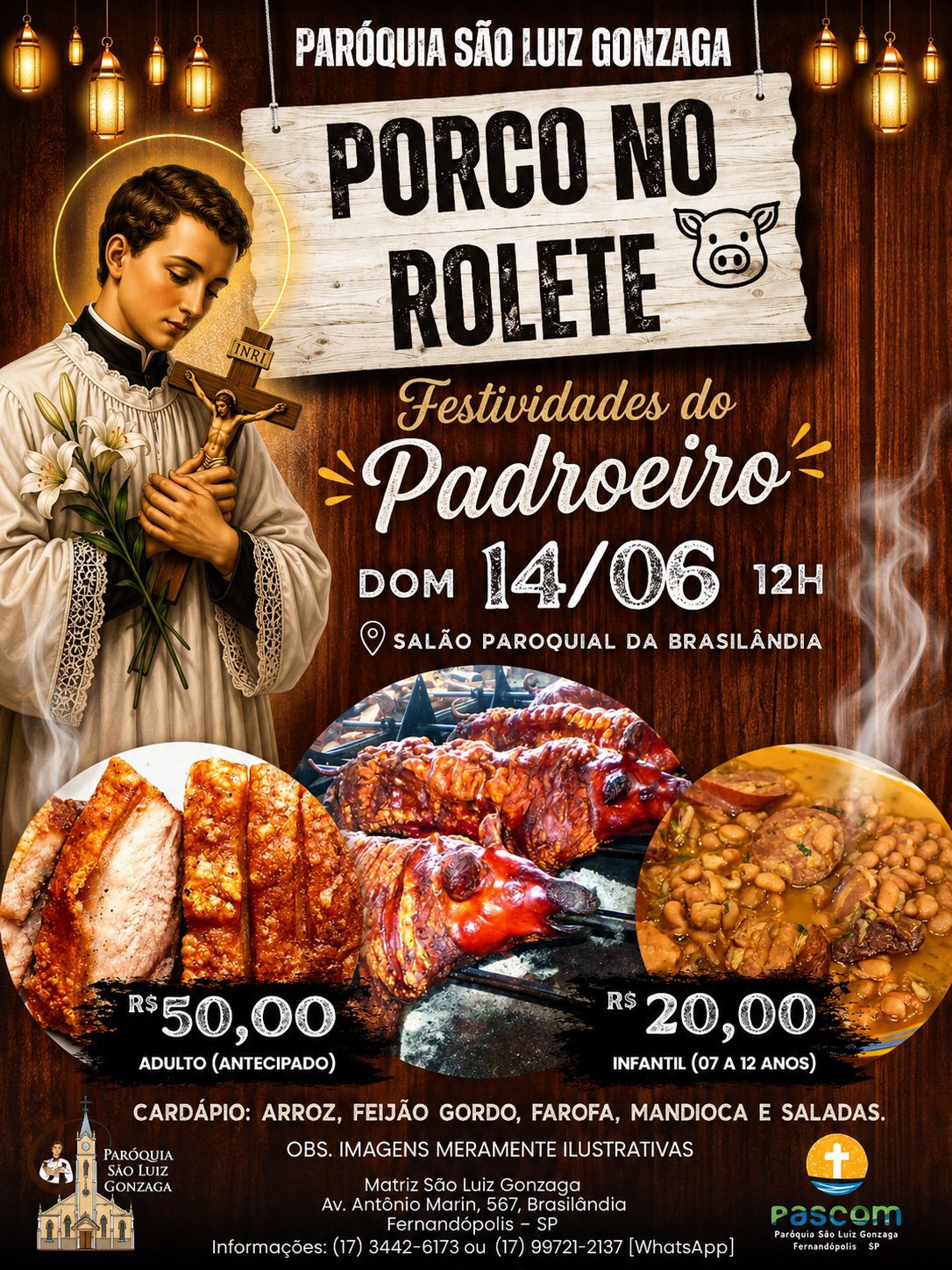Paróquia São Luiz Gonzaga promove tradicional Porco no Rolete neste domingo em Fernandópolis
