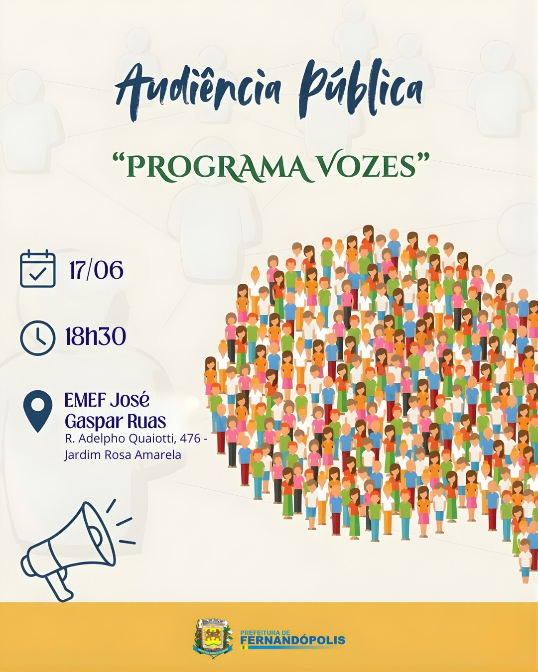 Programa Vozes promove audiência pública na EMEF Gaspar Ruas