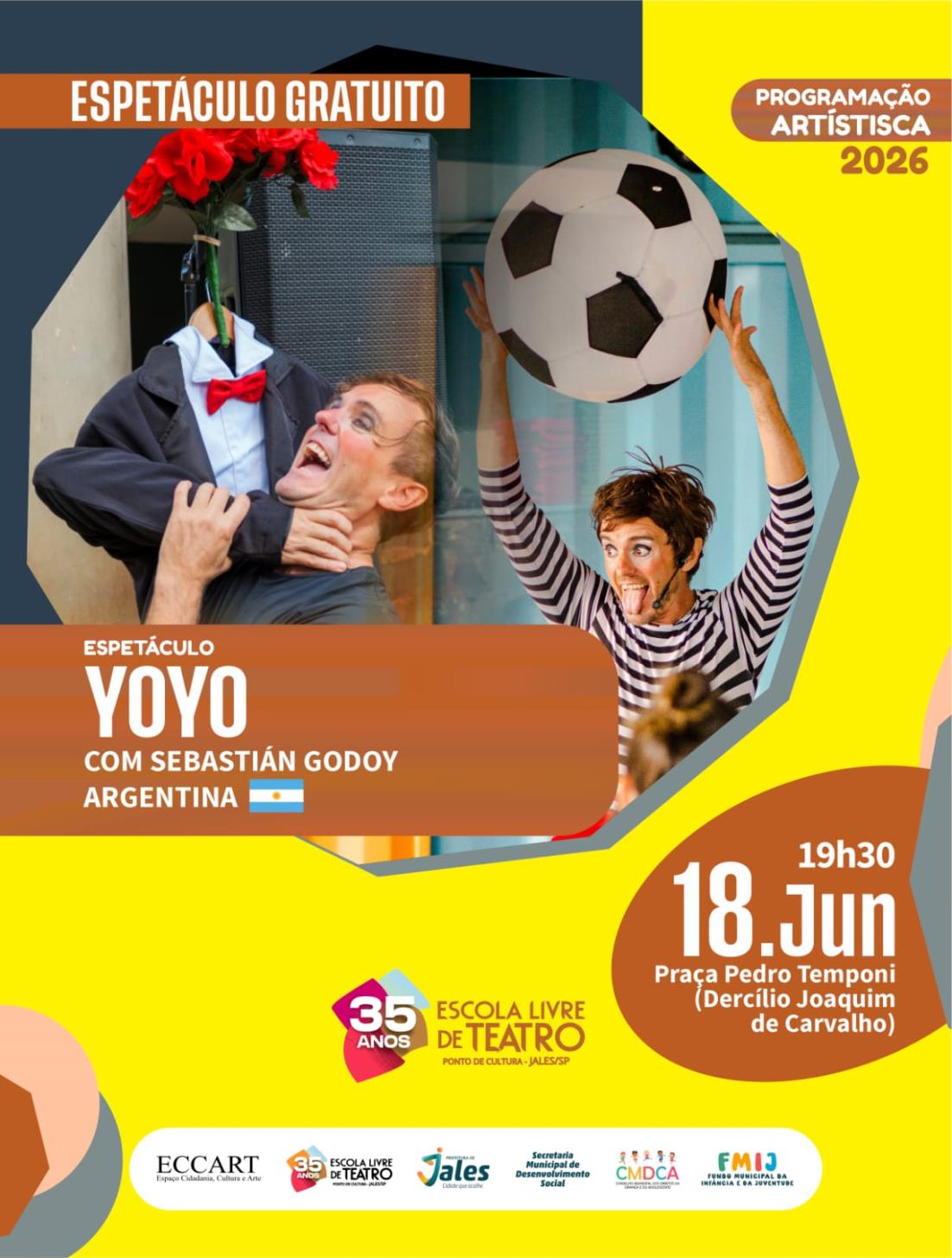 Espetáculo internacional “Yoyo” será apresentado gratuitamente em Jales com apoio do CMDCA