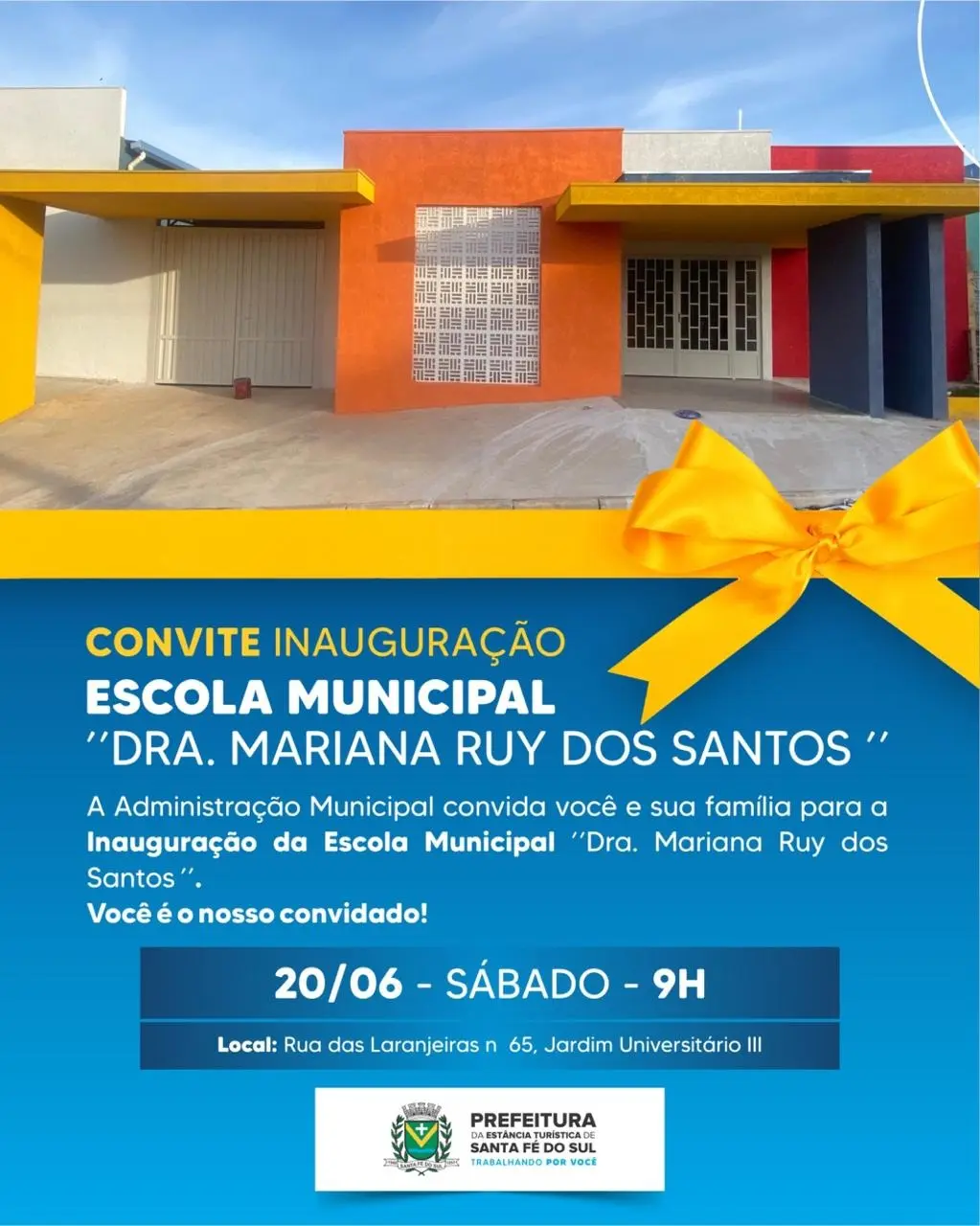 Prefeitura de Santa Fé do Sul entrega maior investimento educacional dos últimos anos com inauguração da Escola Municipal Dra. Mariana Ruy dos Santos