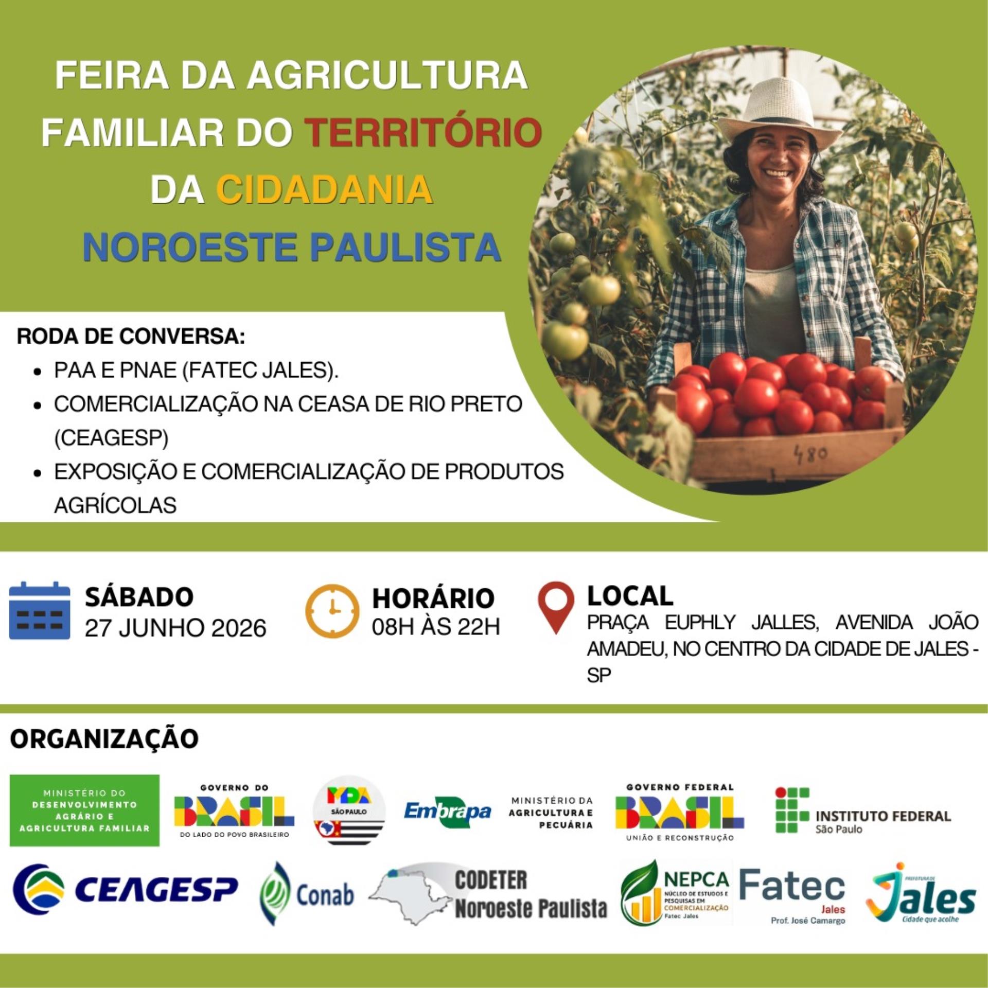 Jales receberá Feira da Agricultura Familiar do Território da Cidadania Noroeste Paulista no próximo dia 27