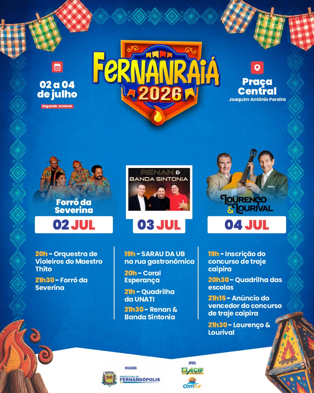 Fernanraiá tem música, dança e microfone aberto nesta sexta-feira (3)