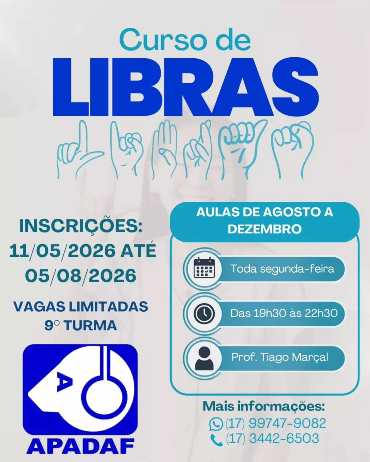 APADAF abre inscrições para nova turma de curso de Libras focado em inclusão