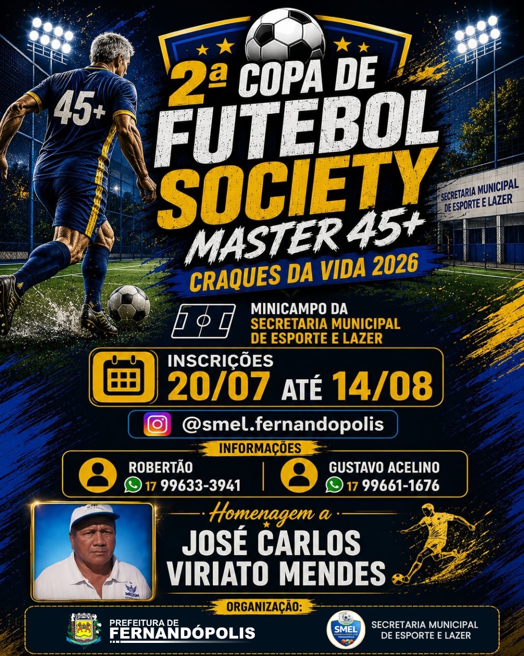 Fernandópolis abre inscrições para a 2ª Copa de Futebol Society Master 45+ 