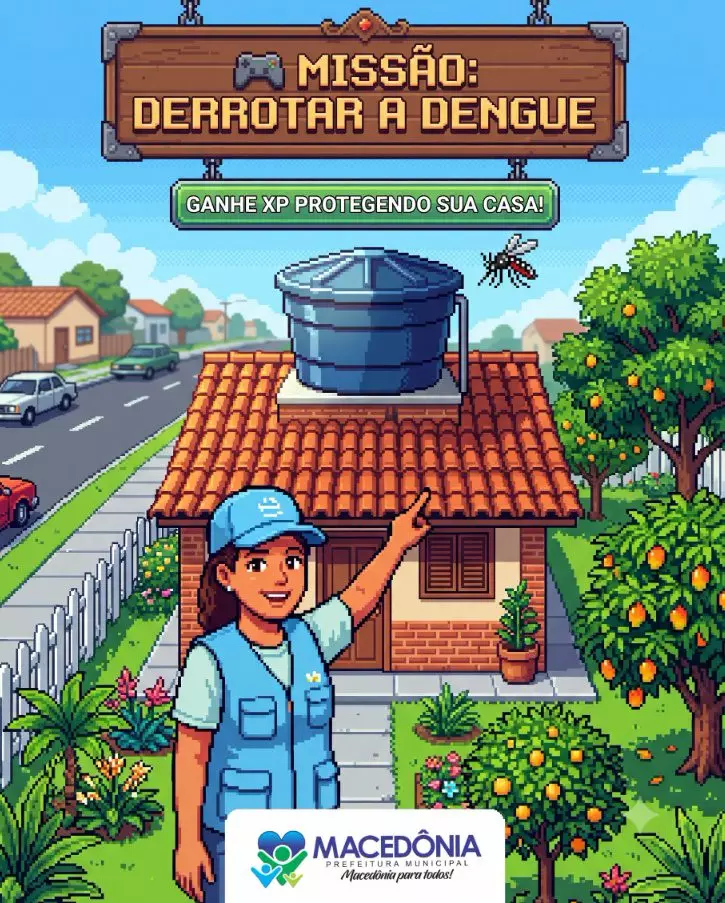 Prefeitura de Macedônia faz apelo à população e compara combate à dengue a um jogo coletivo