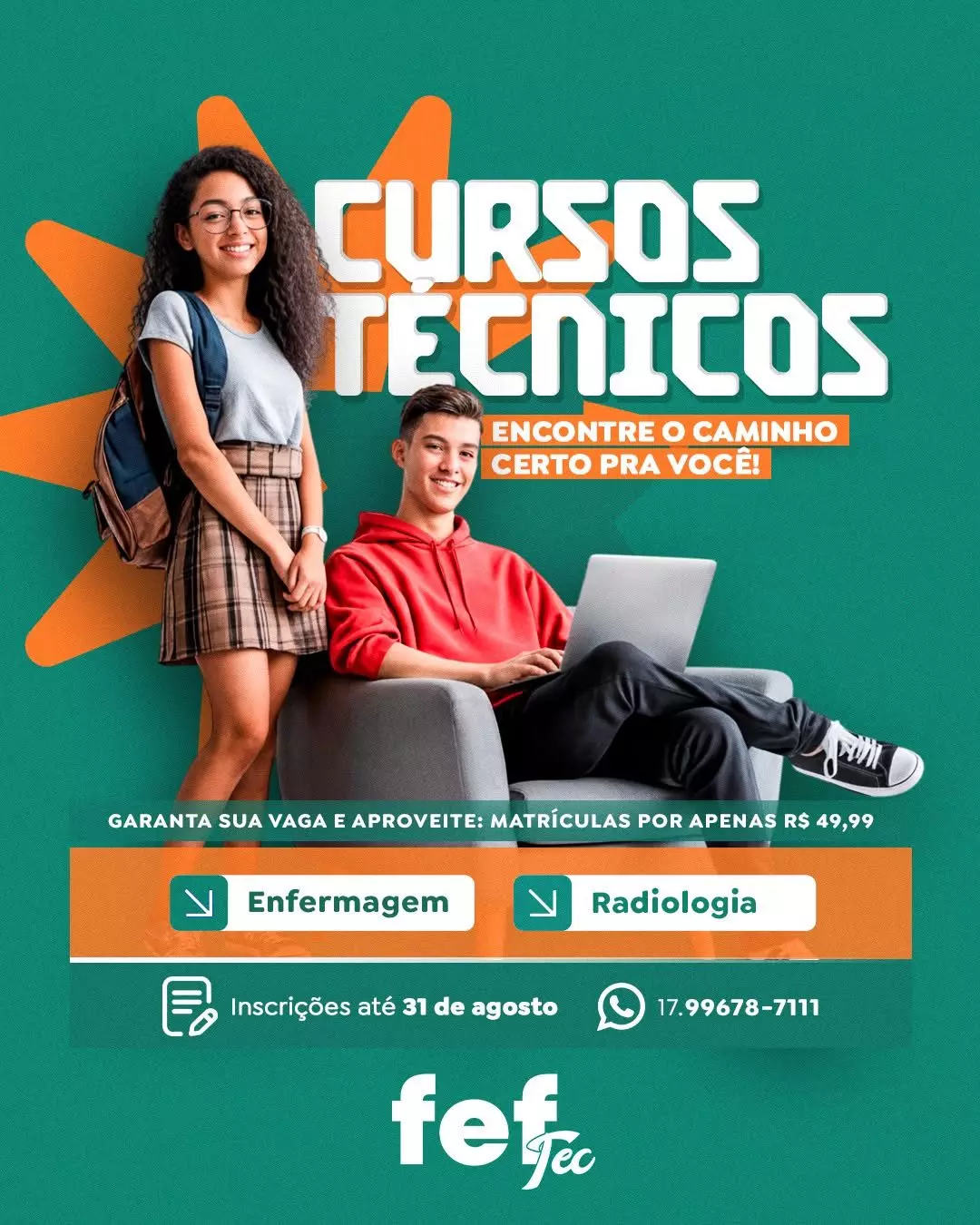 FEFTec abre matrículas para cursos técnicos com taxa promocional em Fernandópolis