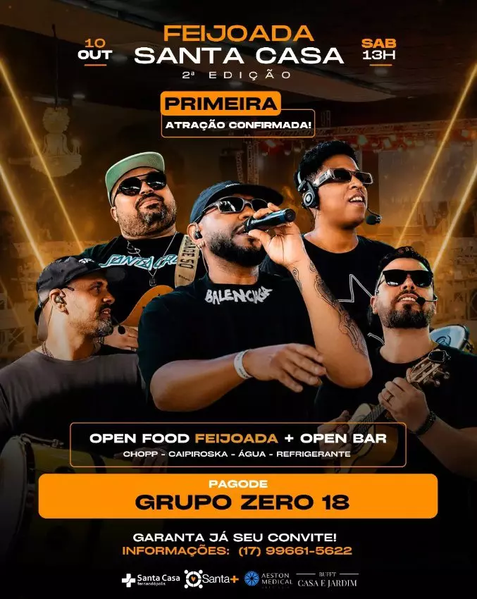 Santa Casa de Fernandópolis confirma 2ª edição de feijoada beneficente com atração musical e open bar
