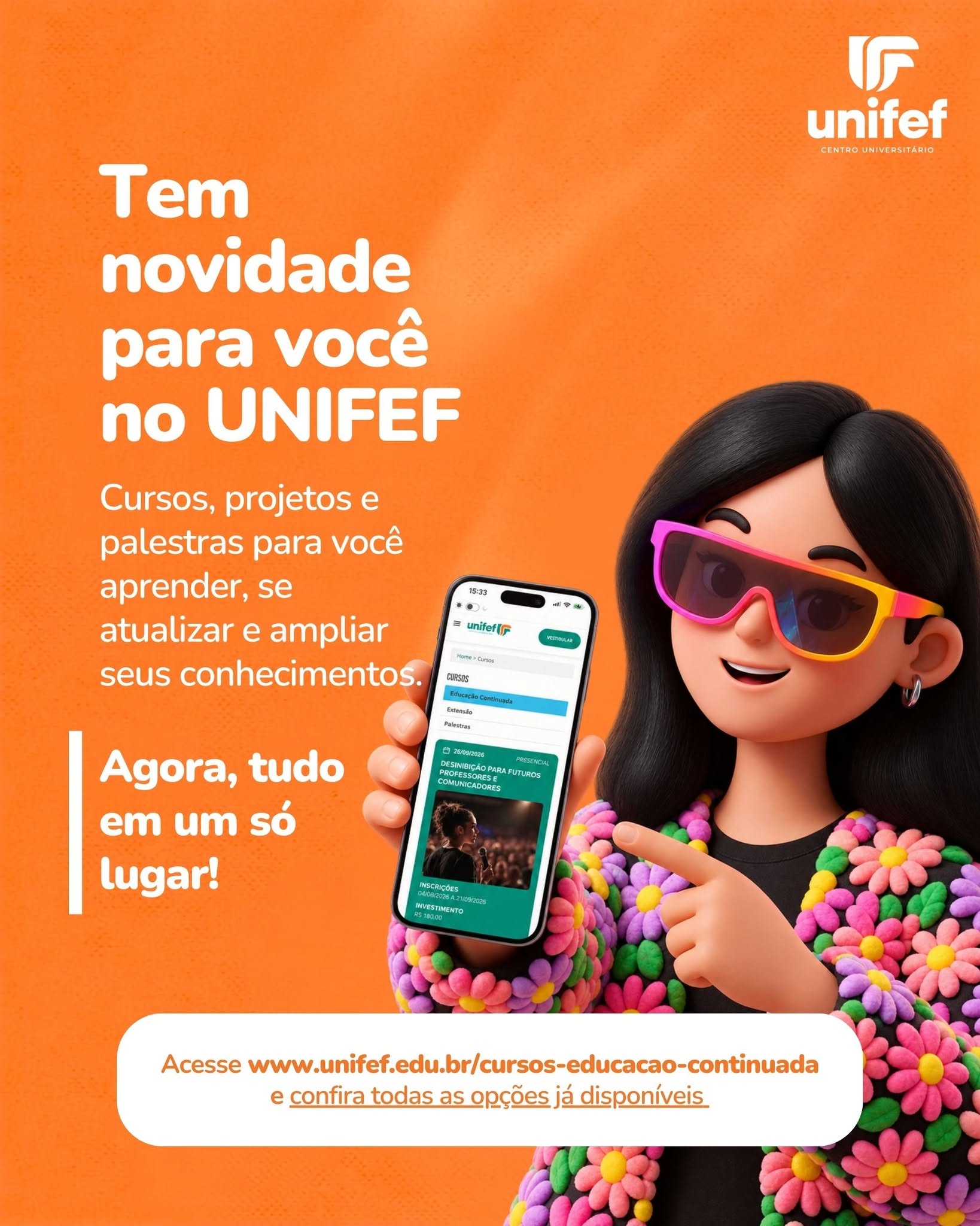 UNIFEF lança plataforma online para reunir cursos e eventos abertos ao público e à comunidade acadêmica