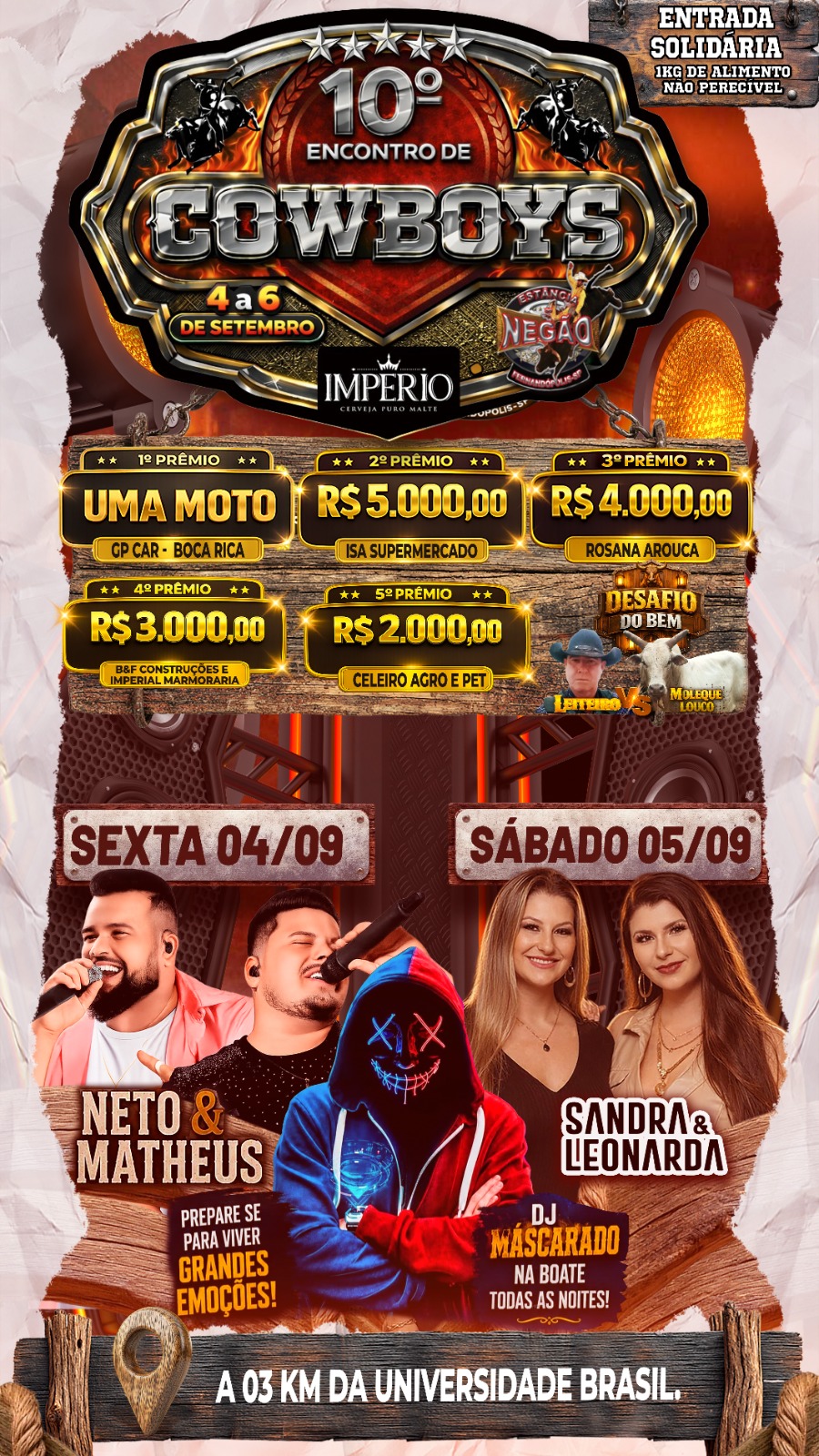 10º Encontro de Cowboys promete três dias de rodeio, música e muita emoção em Fernandópolis