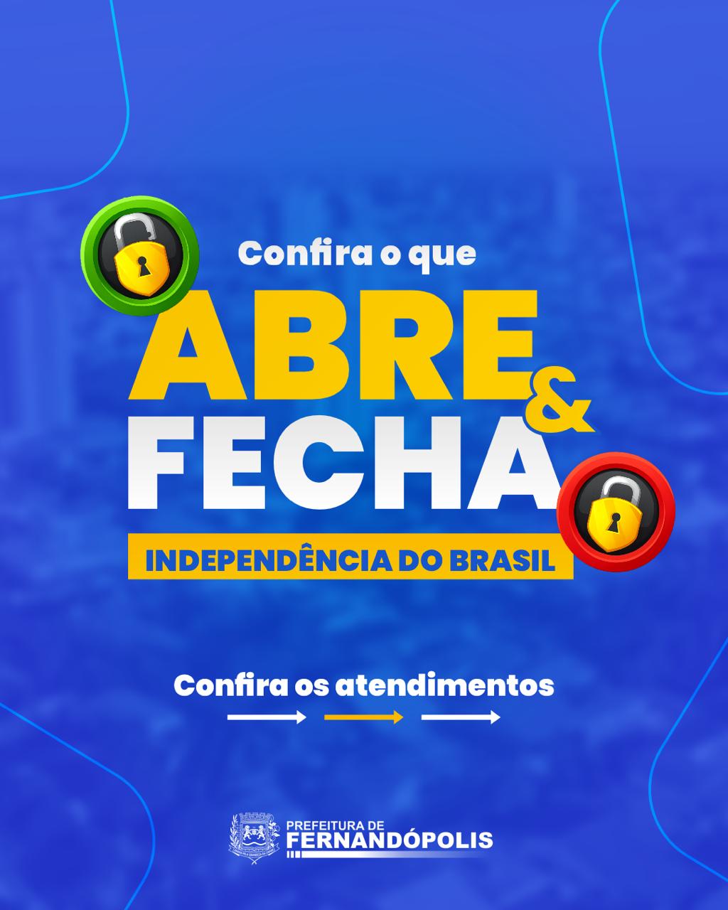 O que abre e o que fecha no feriado de 7 de setembro
