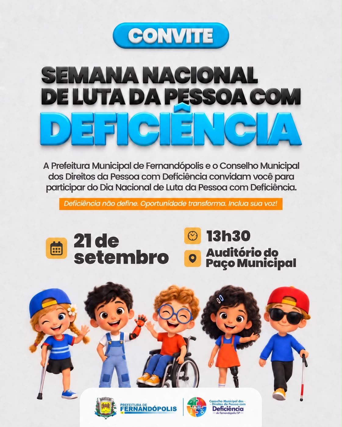 Fernandópolis realiza “Semana de Luta” pela pessoa com deficiência