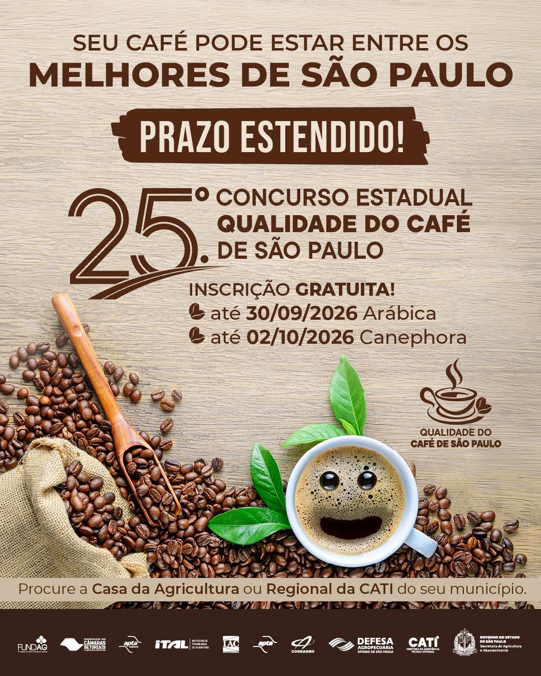 Inscrições para o 25º Concurso Estadual Qualidade do Café são prorrogadas