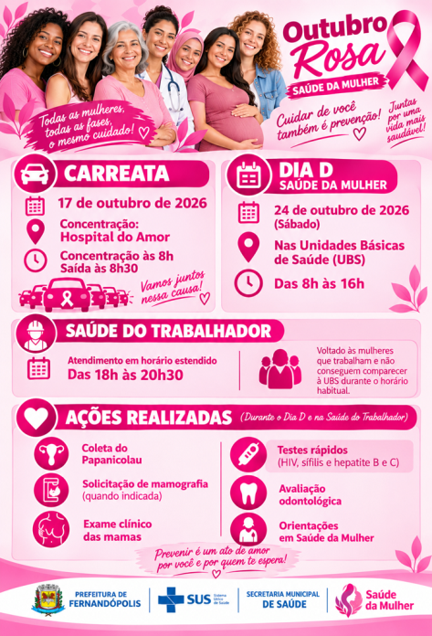 Prefeitura prepara programação especial de saúde para o Outubro Rosa