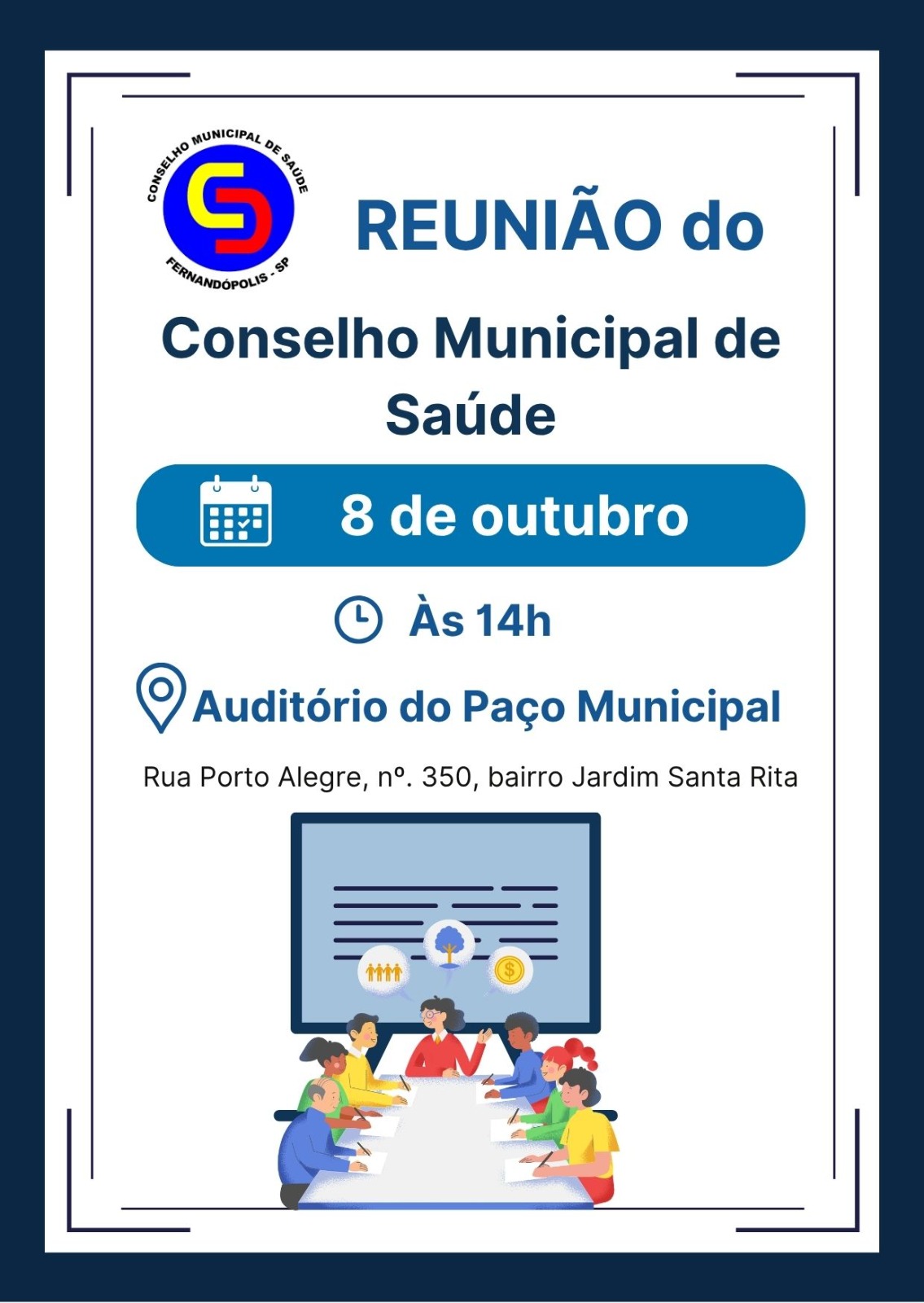 Conselho convoca membros para reunião ordinária nesta quinta-feira (8)
