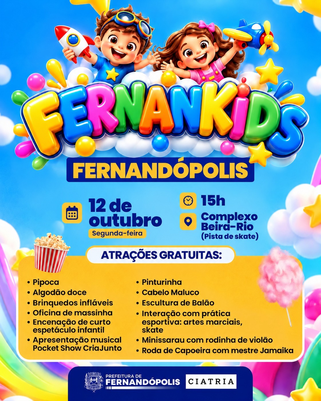 Dia das Crianças terá programação especial em Fernandópolis e Brasitânia
