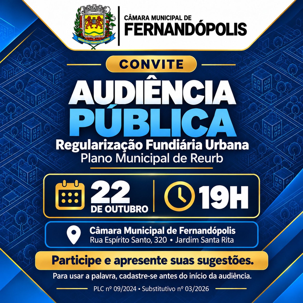 Câmara promove audiência pública sobre regularização fundiária