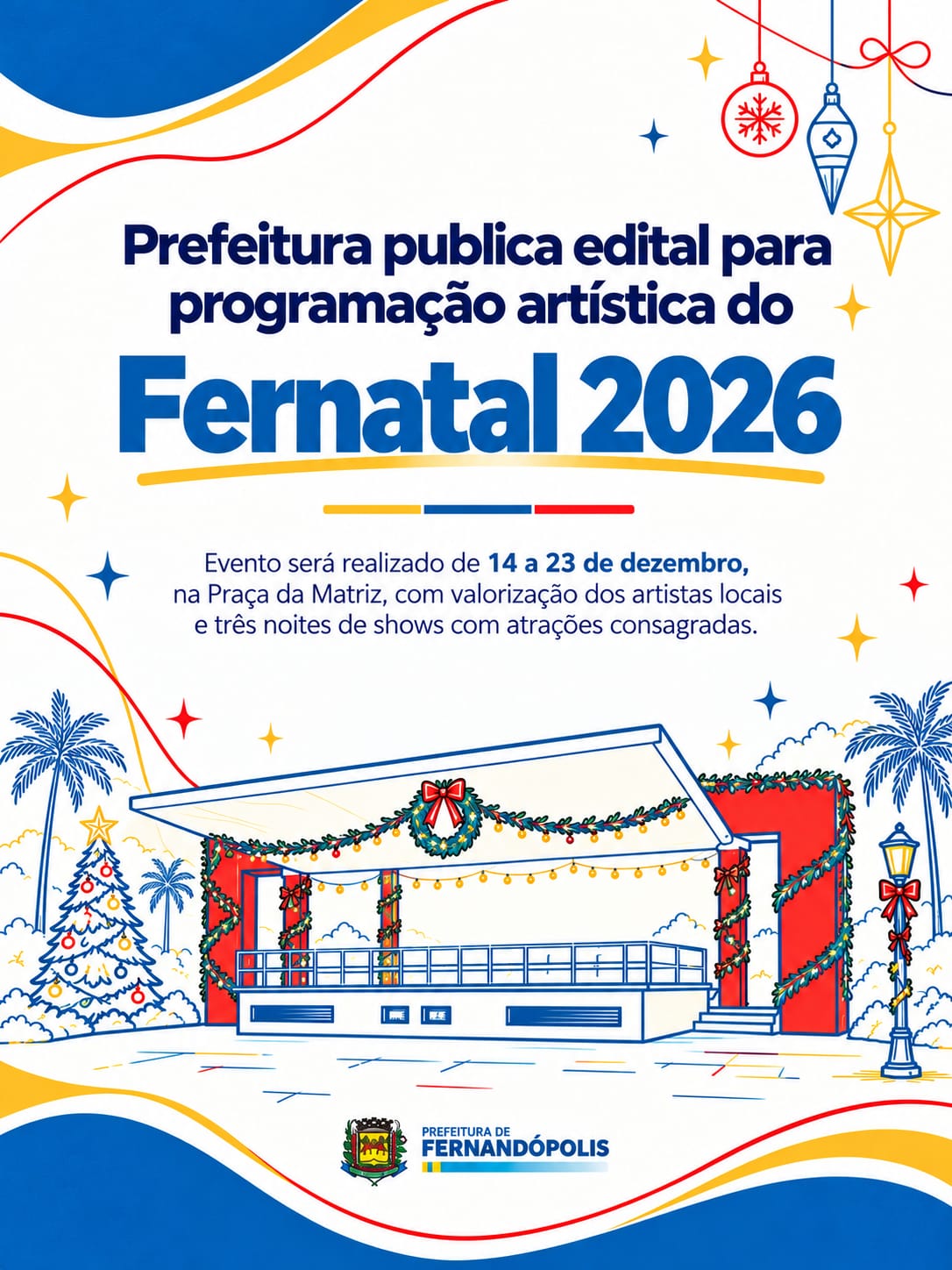 Prefeitura publica edital para programação artística do Fernatal